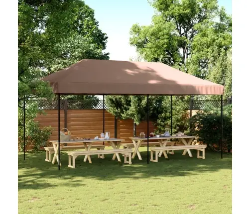 Saliekama Svinību Telts, Brūna, 580X292X315 Cm Vidaxl