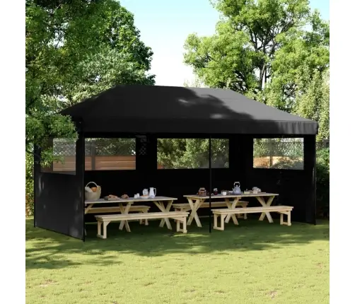 Kokkupandav Pop-Up Peotelk 3 Külgseinaga, Must