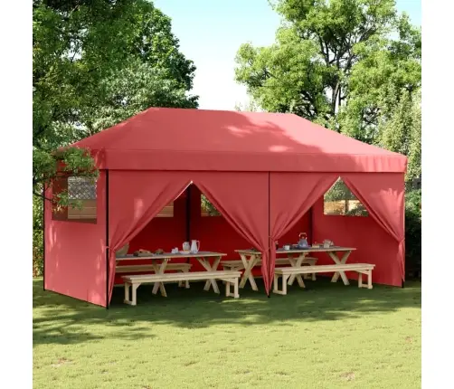 Kokkupandav Pop-Up Peotelk 4 Külgseinaga, Burgundia Punane