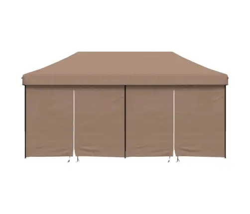 Išskleidžiama Proginė Palapinė Su 4 Šoninėmis Sienomis, Ruda