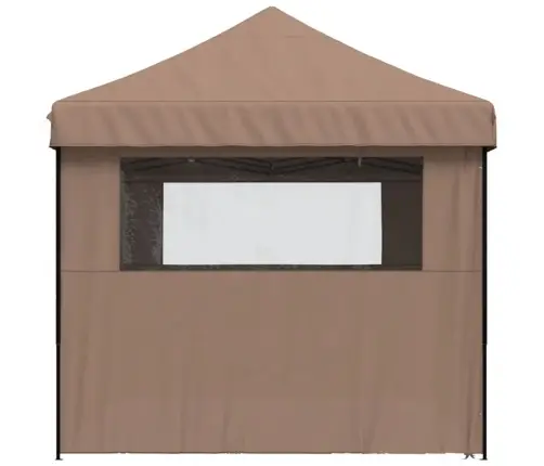 Išskleidžiama Proginė Palapinė Su 4 Šoninėmis Sienomis, Ruda