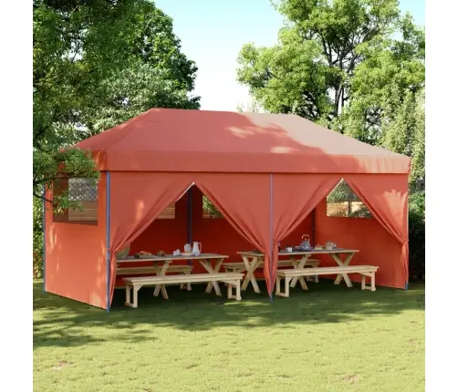 Saliekama Svinību Nojume, 4 Sānu Sienas, Sarkanbrūna Vidaxl