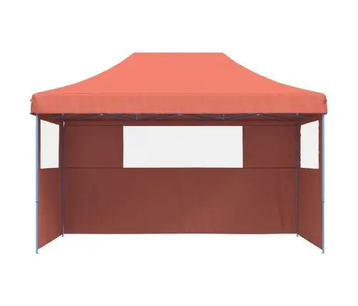 Saliekama Svinību Nojume, 3 Sānu Sienas, Sarkanbrūna Vidaxl