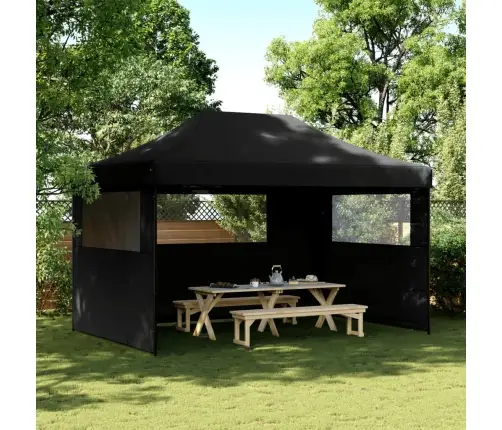 Kokkupandav Pop-Up Peotelk 3 Külgseinaga, Must