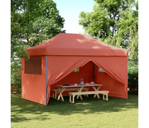 Saliekama Svinību Nojume, 4 Sānu Sienas, Sarkanbrūna Vidaxl