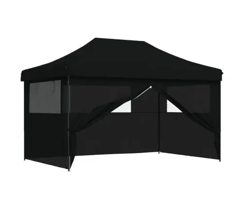 Kokkupandav Pop-Up Peotelk 4 Külgseinaga, Must