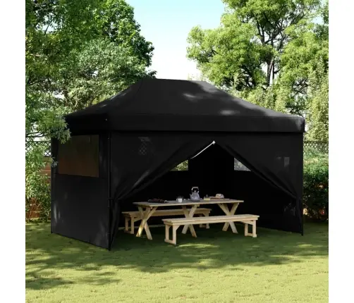 Kokkupandav Pop-Up Peotelk 4 Külgseinaga, Must