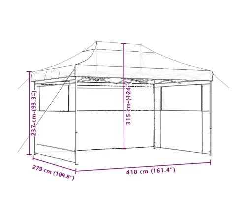 Išskleidžiama Proginė Palapinė Su 3 Šoninėmis Sienomis, Smėlio