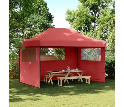 Saliekama Svinību Nojume, 3 Sānu Sienas, Vīnsarkana Vidaxl