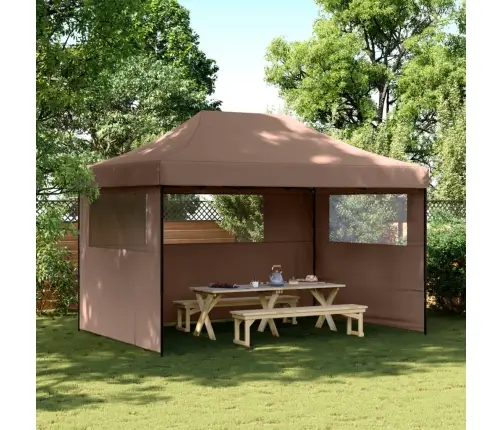 Saliekama Svinību Nojume, 3 Sānu Sienas, Brūna Vidaxl