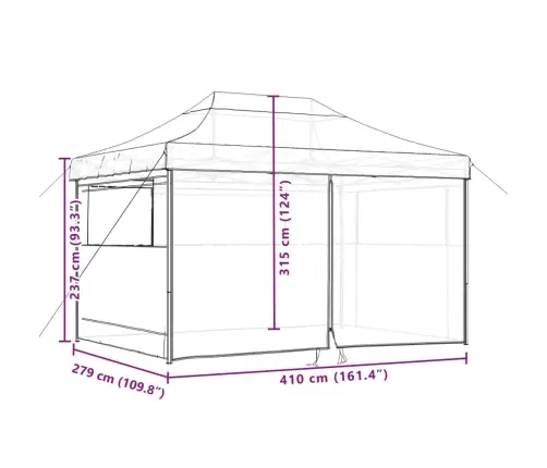 Kokkupandav Pop-Up Peotelk 4 Külgseinaga, Roheline