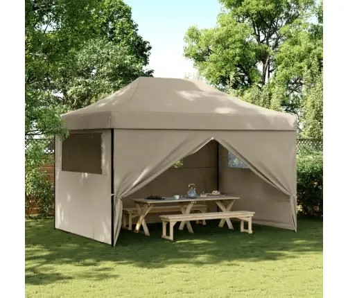 Saliekama Svinību Nojume, 4 Sānu Sienas, Pelēkbrūna Vidaxl