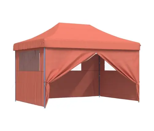 Saliekama Svinību Nojume, 4 Sānu Sienas, Sarkanbrūna Vidaxl