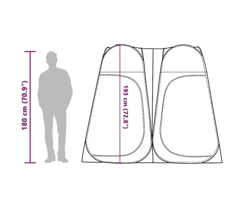 Pārģērbšanās Telts, Pelēka, Oranža, Ūdensnecaurlaidīga Vidaxl