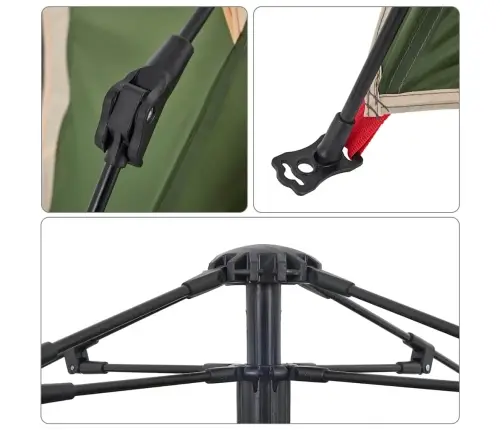 Kempinga Telts 4 Personām, Kupola Forma, Zaļa Vidaxl