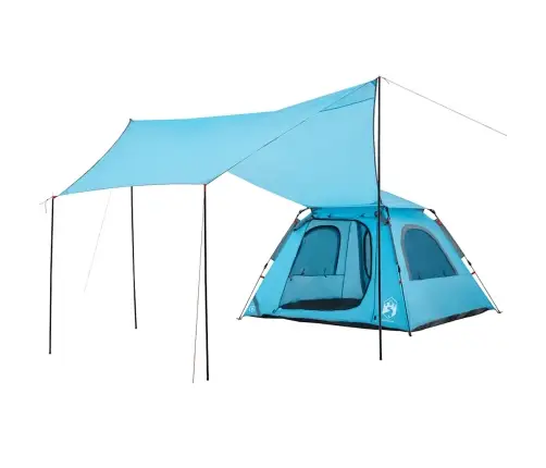 Kempinga Telts 4 Personām, Kupola Forma, Zils Vidaxl