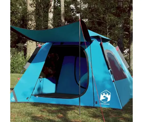Kempinga Telts 4 Personām, Kupola Forma, Zils Vidaxl