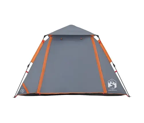 Kempinga Telts 4 Personām, Kupola Forma, Pelēka, Oranža Vidaxl