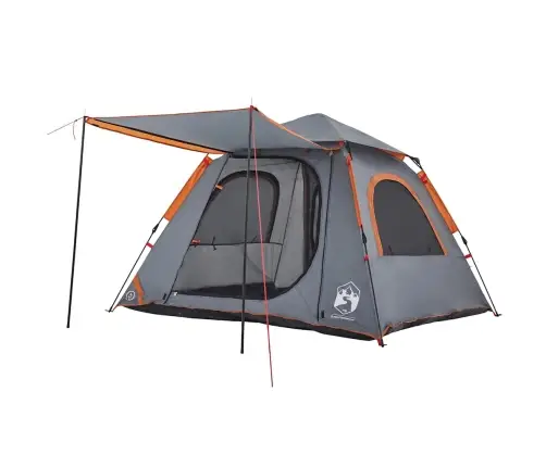 Kempinga Telts 4 Personām, Kupola Forma, Pelēka, Oranža Vidaxl