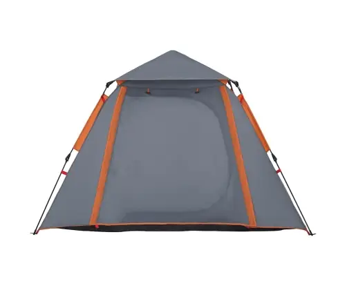 Kempinga Telts 4 Personām, Kupola Forma, Pelēka, Oranža Vidaxl