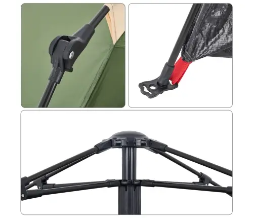 Matkatelk 5 Inimesele, Kuppel, Roheline, Kiirvabastus