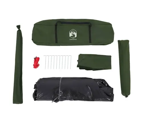 Matkatelk 5 Inimesele, Kuppel, Roheline, Kiirvabastus