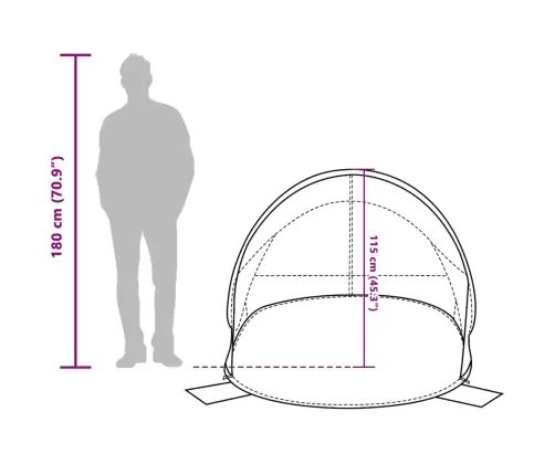 Pludmales Telts 2 Personām, Jūras Zaļa, Ūdensizturīga Vidaxl