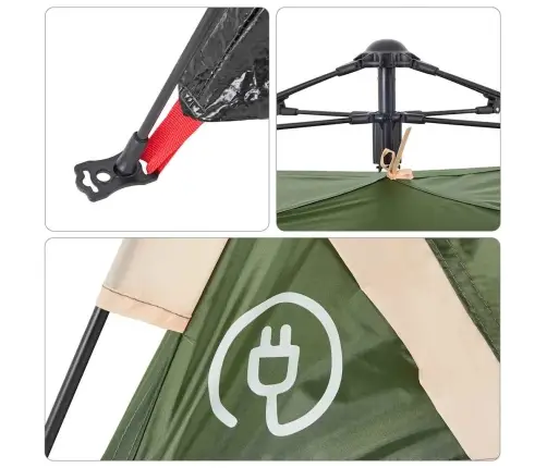 Kempinga Telts 2 Personām, Zaļa Vidaxl