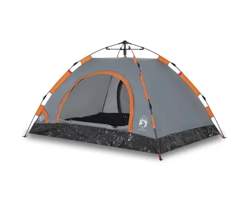 Kempinga Telts 2 Personām, Pelēka, Oranža Vidaxl