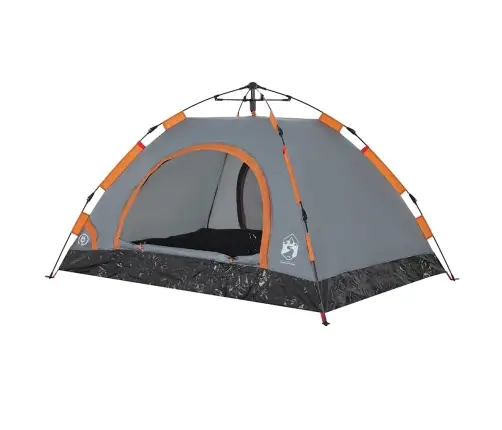 Kempinga Telts 2 Personām, Pelēka, Oranža Vidaxl