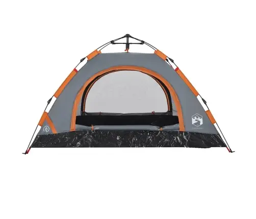 Kempinga Telts 2 Personām, Pelēka, Oranža Vidaxl