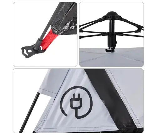 Kempinga Telts 2 Personām, Balta, Aptumšojošs Audums Vidaxl