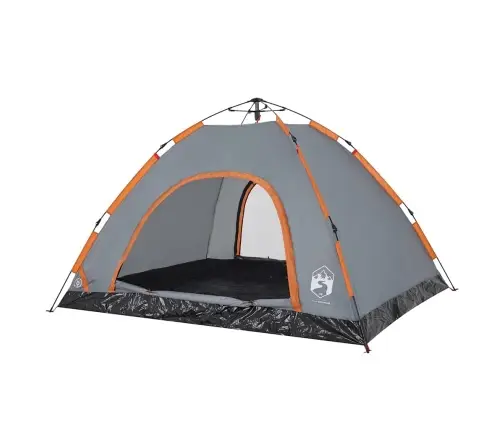 Kempinga Telts 4 Personām, Pelēka Un Oranža Vidaxl