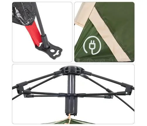 Stovyklavimo Palapinė, Žalia, Penkiavietė, Greito Atleidimo