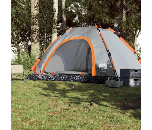Kempinga Telts 5 Personām, Pelēka, Oranža, Ūdensnecaurlaidīga Vidaxl