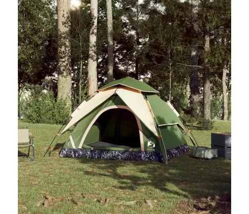 Matkatelk 3 Inimesele, Kuppel, Roheline, Kiirvabastus
