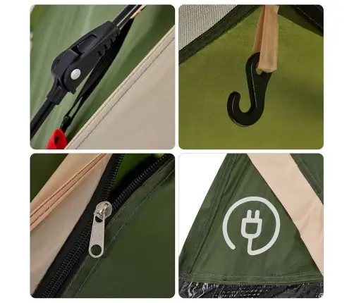 Matkatelk 3 Inimesele, Kuppel, Roheline, Kiirvabastus