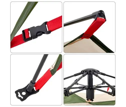 Matkatelk 3 Inimesele, Kuppel, Roheline, Kiirvabastus