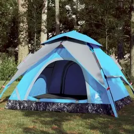 Kempinga Telts 3 Personām, Kupola Forma, Zils Vidaxl