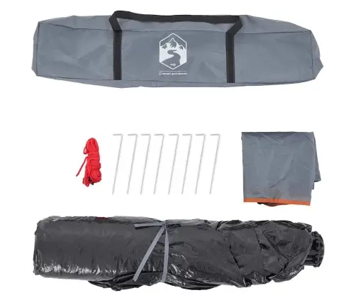 Kempinga Telts 3 Personām, Kupola Forma, Pelēka, Oranža Vidaxl