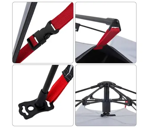 Stovyklavimo Palapinė, Balta, Trivietė, Tamsinantis Audinys