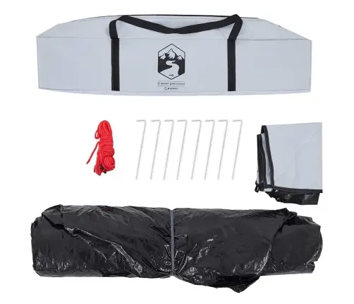 Stovyklavimo Palapinė, Balta, Trivietė, Tamsinantis Audinys