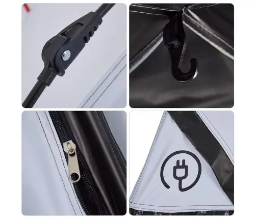 Stovyklavimo Palapinė, Balta, Trivietė, Tamsinantis Audinys