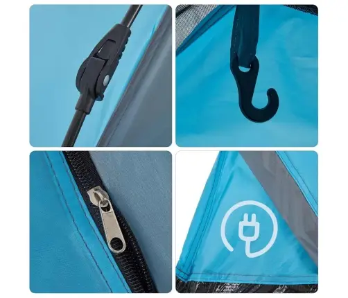 Matkatelk 4 Inimesele, Kuppel, Sinine, Kiirvabastus