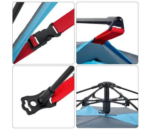 Matkatelk 4 Inimesele, Kuppel, Sinine, Kiirvabastus