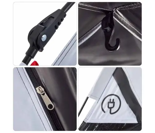 Matkatelk 4 Inimesele, Valge Pimendav Kangas, Kiirvabastus