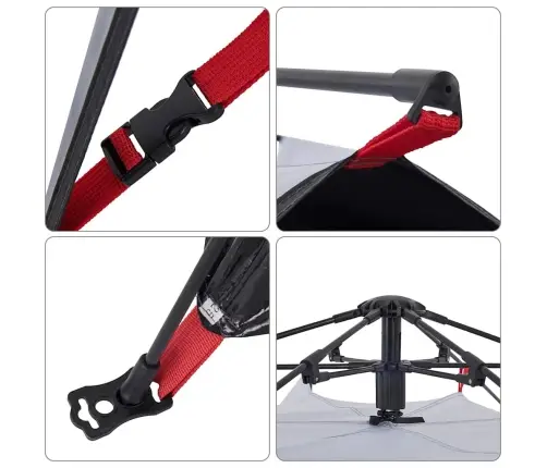 Matkatelk 4 Inimesele, Valge Pimendav Kangas, Kiirvabastus