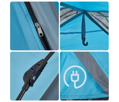 Matkatelk 3 Inimesele, Kuppel, Sinine, Kiirvabastus