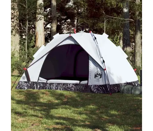 Stovyklavimo Palapinė, Balta, Trivietė, Tamsinantis Audinys