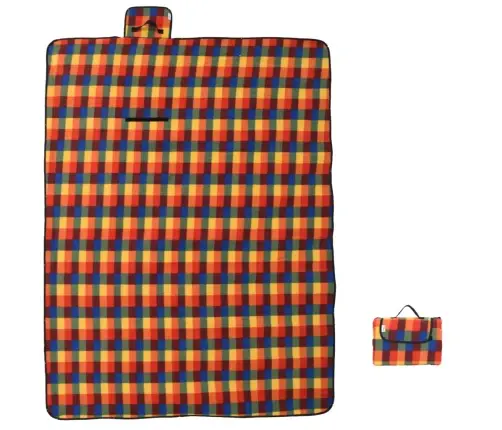 Piknika Sega, Salokāma, Krāsaina, 200X150 Cm, Samts Vidaxl